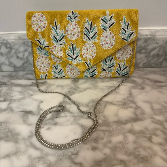 unbranded Handbags - BEADED Boutique Summer Pineapple Bag Purse Chain Crossbody Handbag Tropical